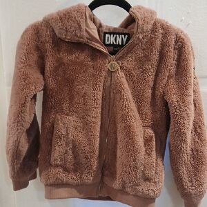 DKNY Plush Tan Jacket with Hood